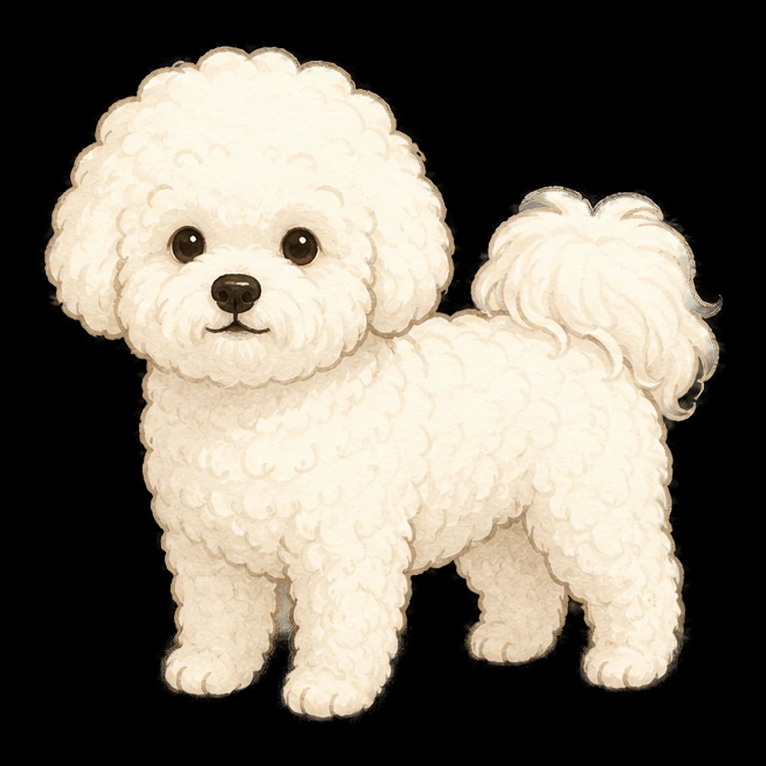 比熊犬全身插画
