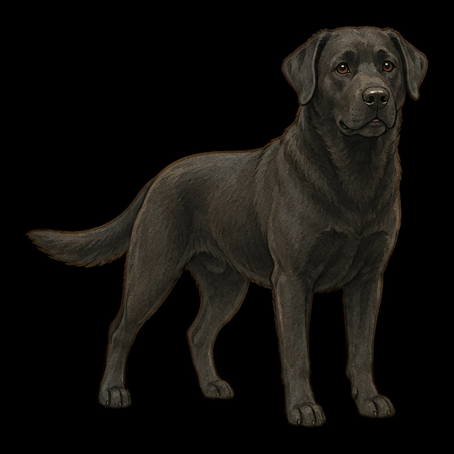 拉布拉多寻回犬全身插画