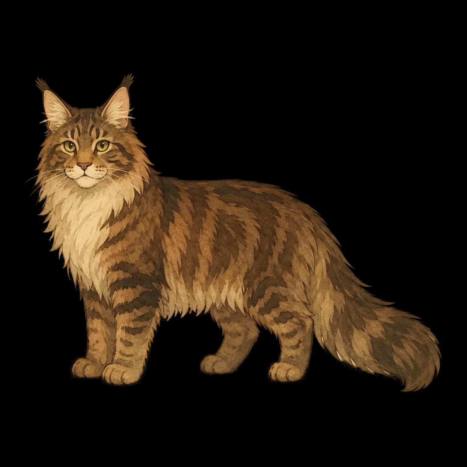 缅因猫全身插画