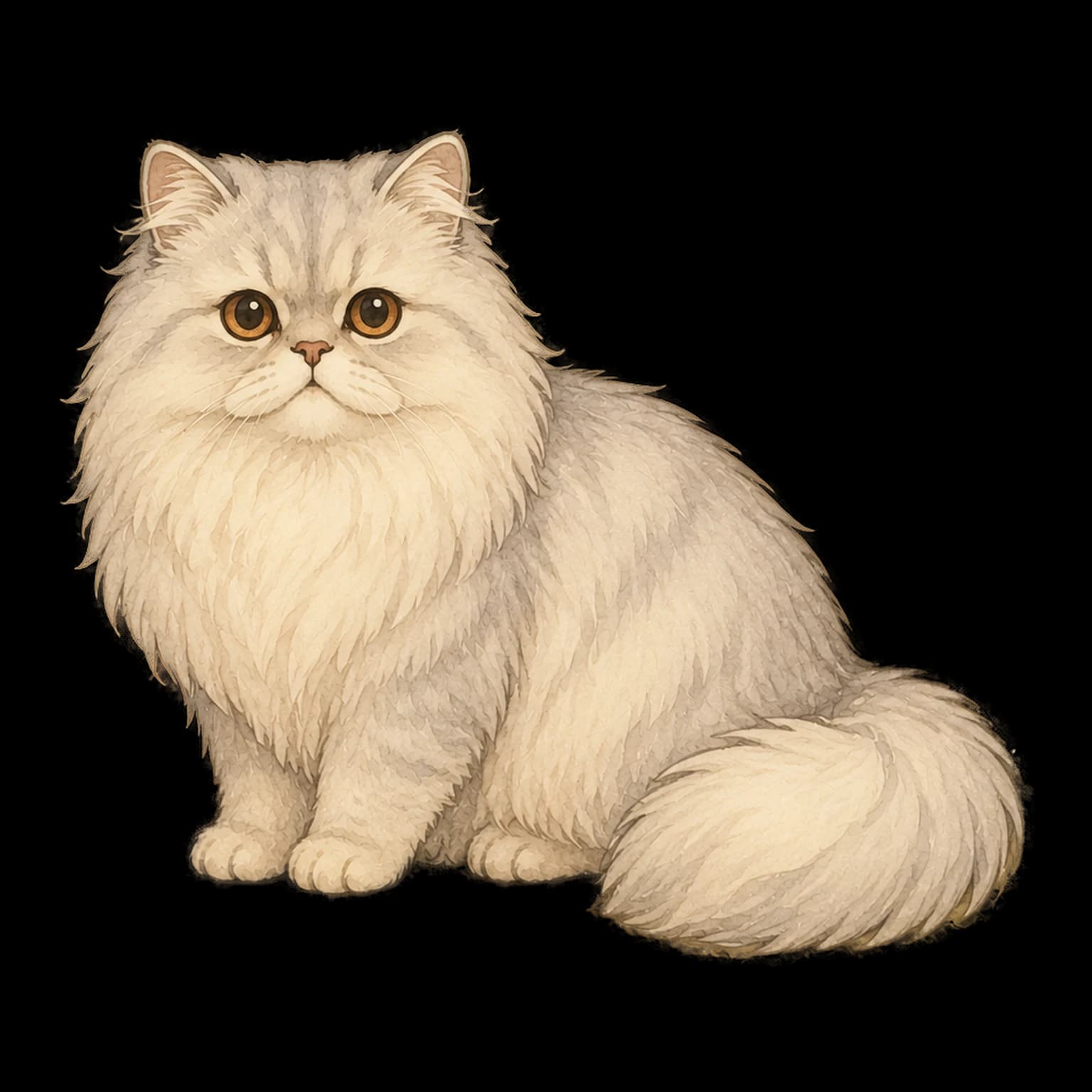 波斯猫全身插画