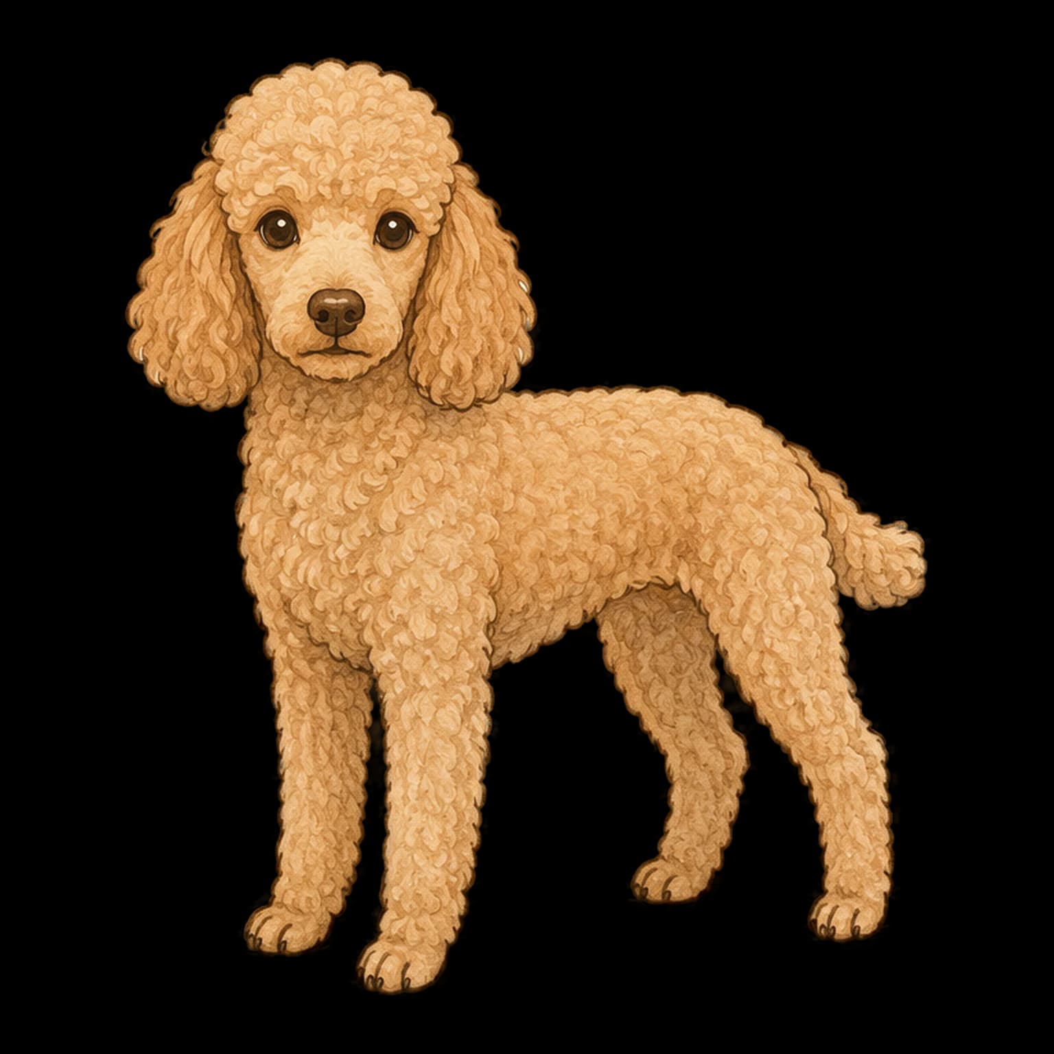 贵宾犬全身插画