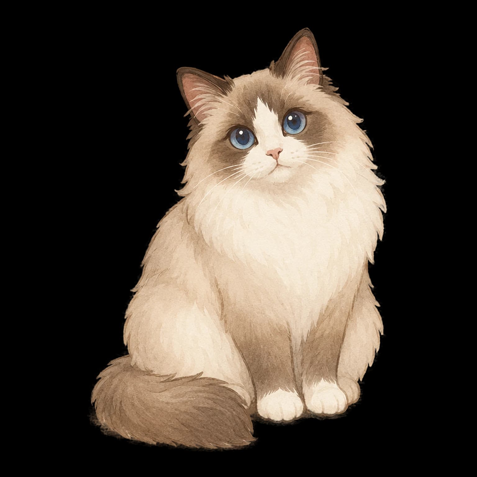 布偶猫全身插画