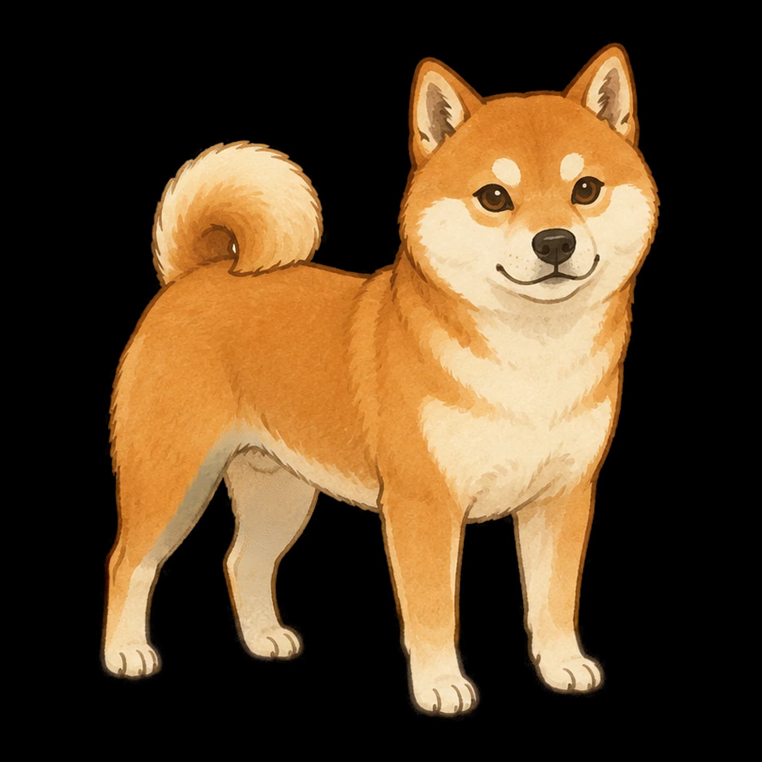 柴犬全身插画