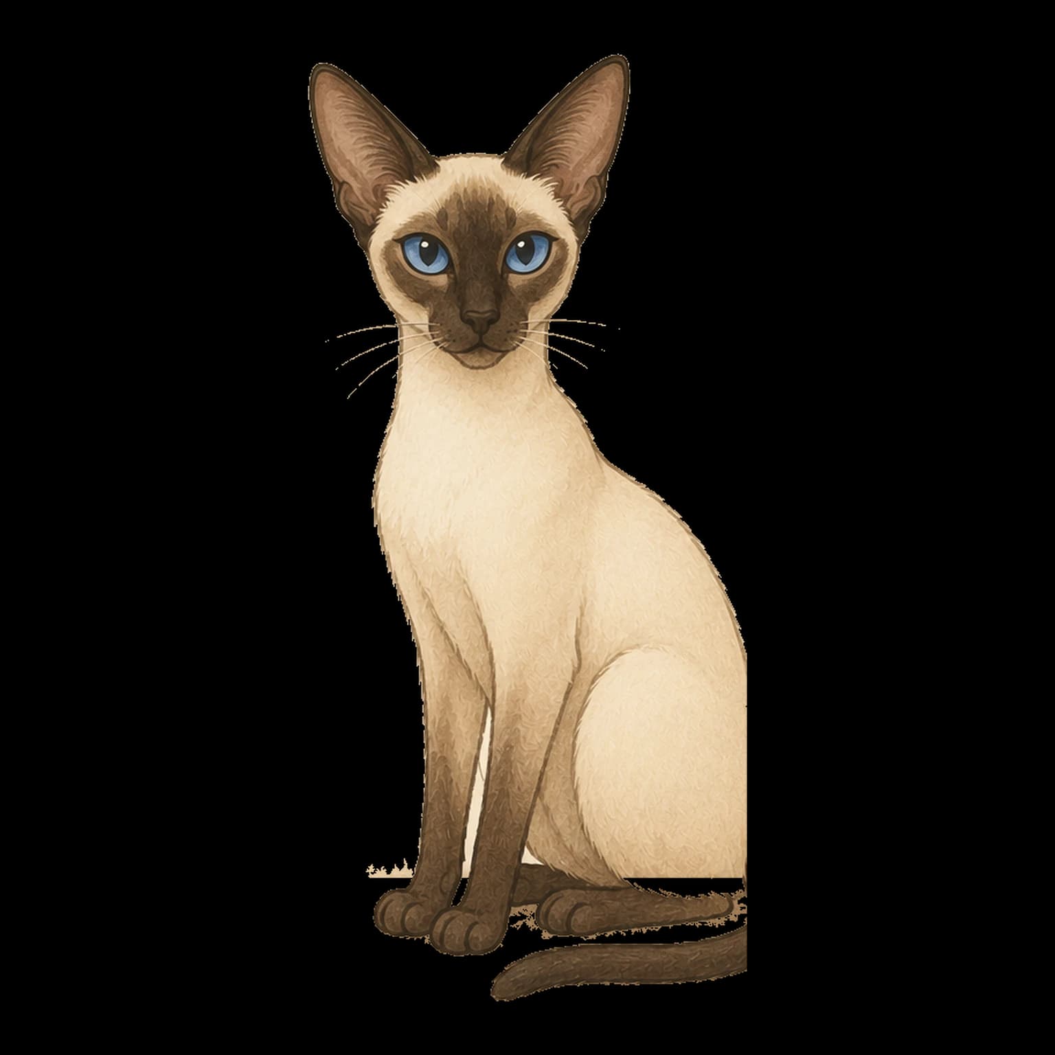 暹罗猫全身插画