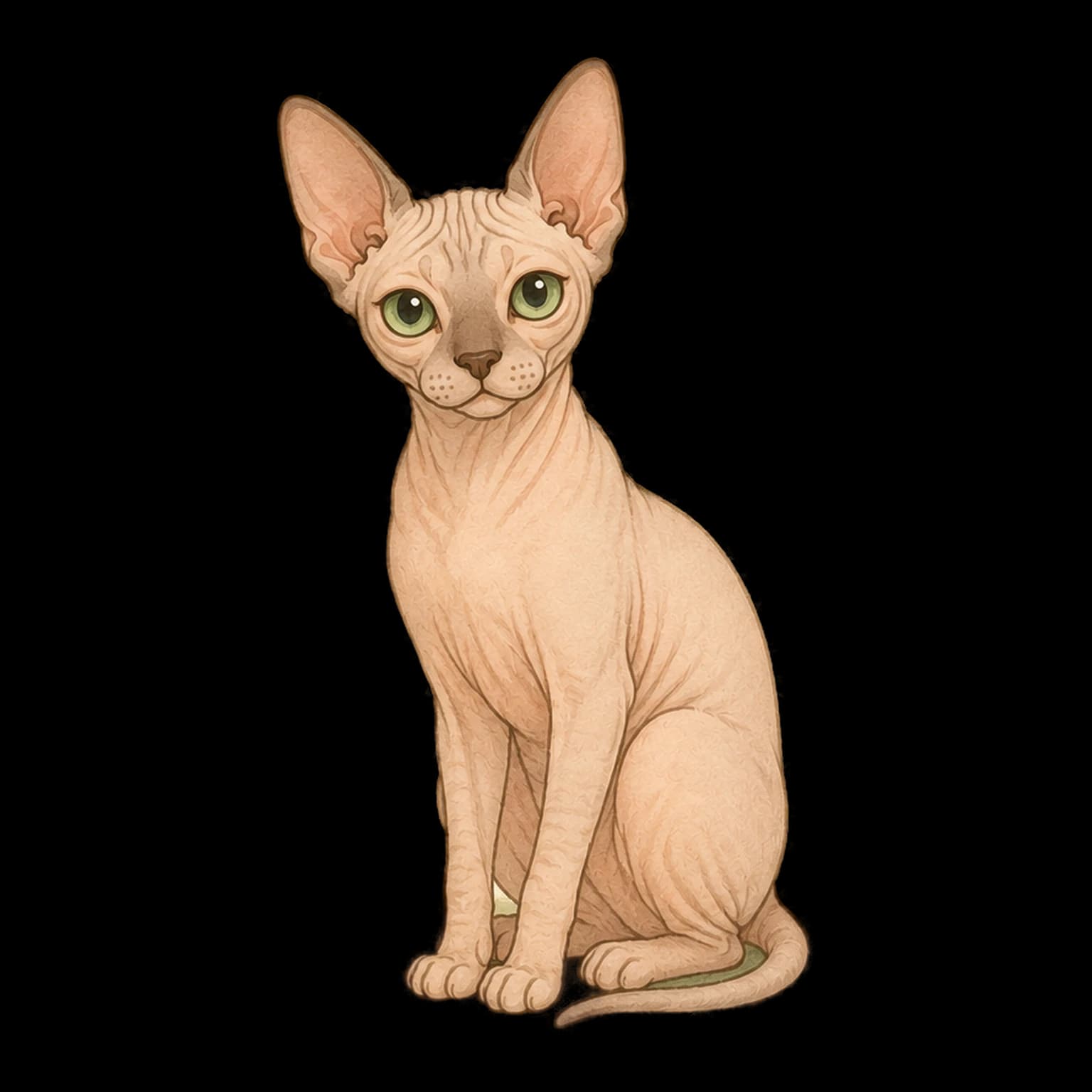 斯芬克斯猫全身插画