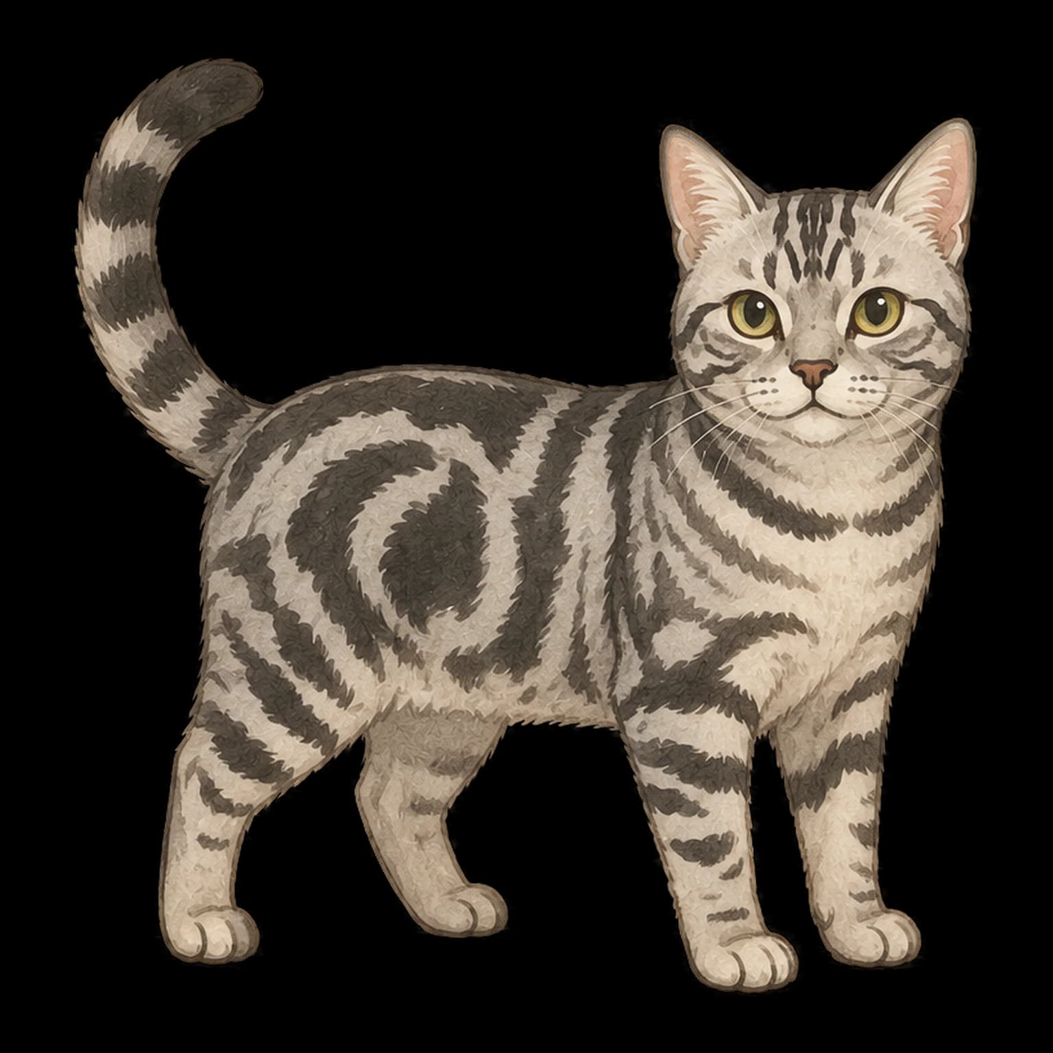 美国短毛猫全身插画