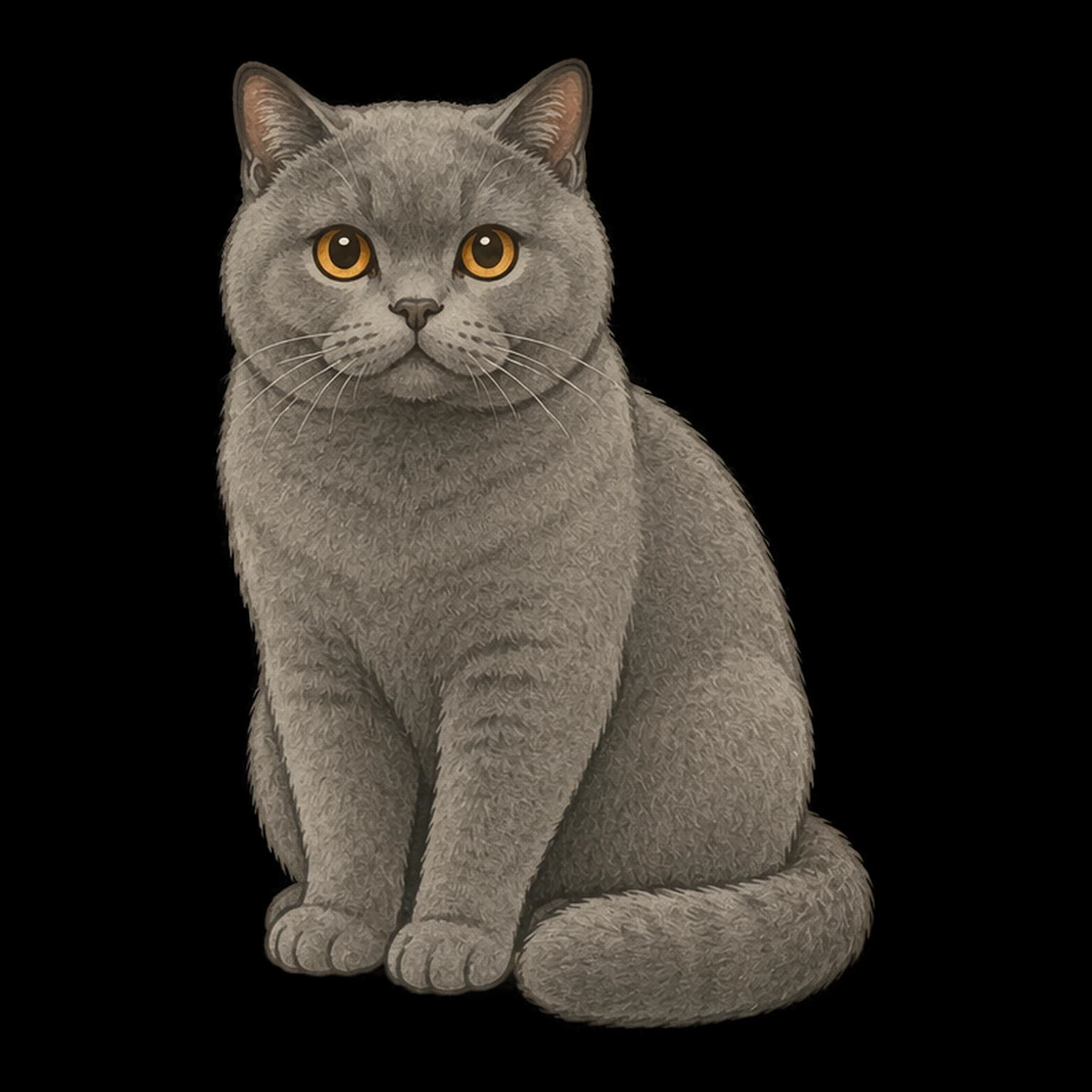 英国短毛猫全身插画