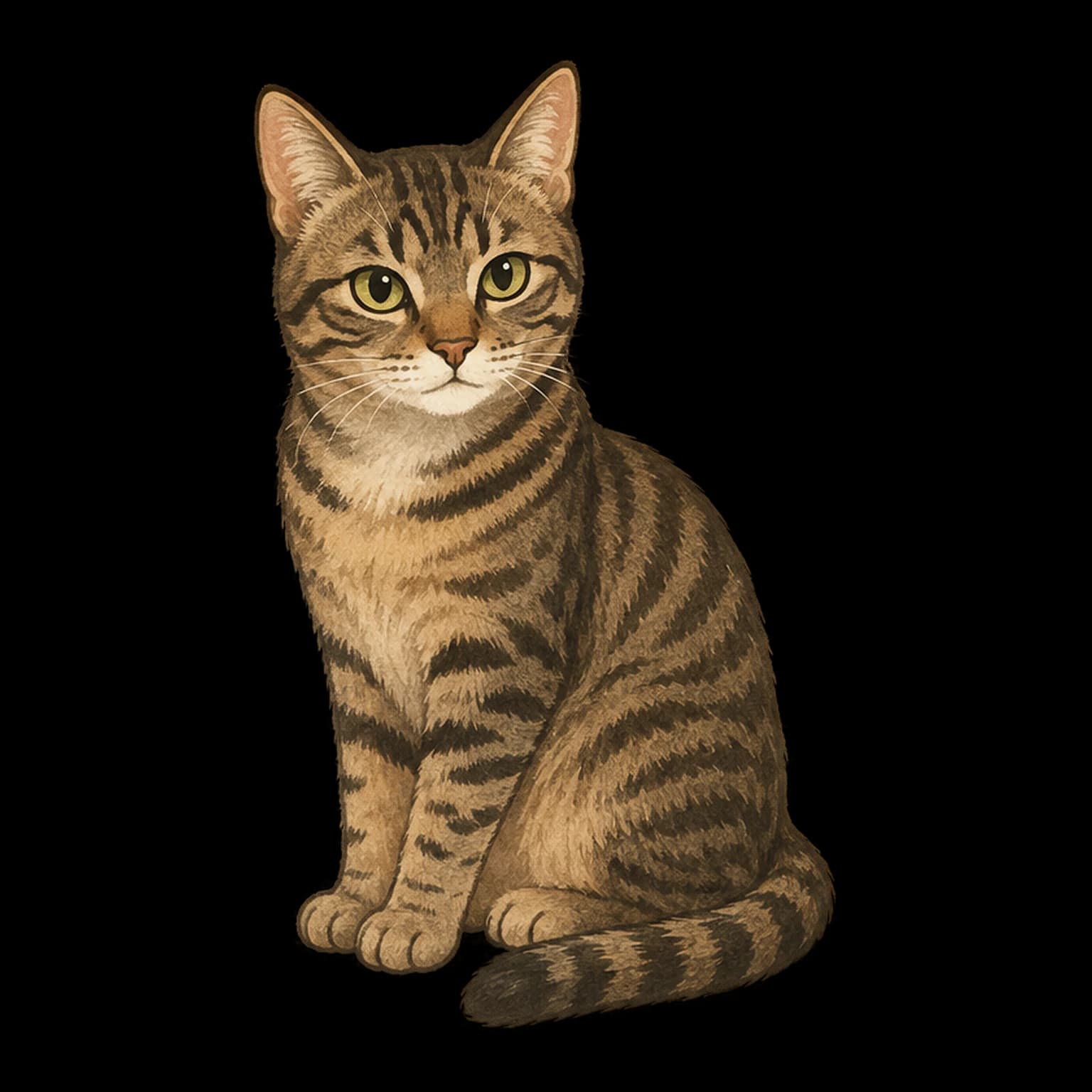 中华田园猫全身插画