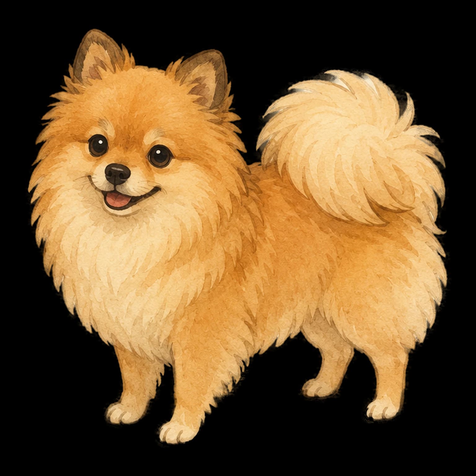 博美犬全身插画